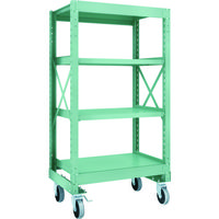 TRUSCO R3型ボルト式中量棚W900XD600XH1700 4段 Φ150 ウレタンキャスター付 R3-5364-U150（直送品）