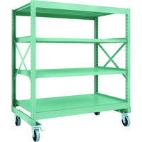 TRUSCO R3型ボルト式中量棚W1500XD900XH1700 4段 Φ150 ウレタンキャスター付 R3-5594-U150（直送品）