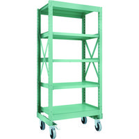TRUSCO R3型ボルト式中量棚W900XD600XH2000 5段 Φ150 ウレタンキャスター付 R3-6365-U150（直送品）