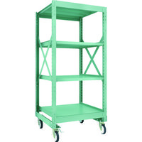 TRUSCO R3型ボルト式中量棚W900XD900XH2000 4段 Φ150 ゴムキャスター付 R3-6394-G150 1台(1個)（直送品）