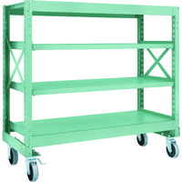 TRUSCO R3型ボルト式中量棚W1500XD600XH1400 4段 Φ150 ウレタンキャスター付 R3-4564-U150（直送品）
