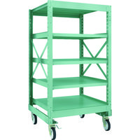 TRUSCO R3型ボルト式中量棚W900XD900XH1700 5段 Φ150 ゴムキャスター付 R3-5395-G150 1台(1個)（直送品）