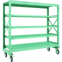 TRUSCO R3型ボルト式中量棚W1800XD600XH1700 5段 Φ150 ゴムキャスター付 R3-5665-G150 1台(1個)（直送品）