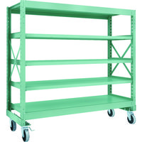 TRUSCO R3型ボルト式中量棚W1800XD600XH1700 5段 Φ150 ウレタンキャスター付 R3-5665-U150（直送品）