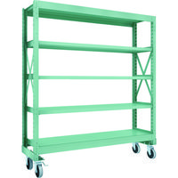 TRUSCO R3型ボルト式中量棚W1800XD500XH2000 5段 Φ150 ウレタンキャスター付 R3-6655-U150（直送品）
