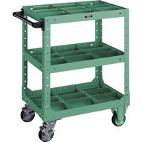 トラスコ中山 TRUSCO SR型ワゴン 600X400XH795 仕切板付 緑 SR-3P GN 1台 501-6363（直送品）