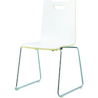 アイリスチトセ リフレッシュチェア フーク 背・座合板 塗装ループ脚 ホワイト CFKCR-G-W 1脚 790-2140（直送品）