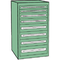トラスコ中山 TRUSCO VE7S型中量キャビネット 700X550XH1200 引出8段 VE7S-1208 1台(1個)（直送品）