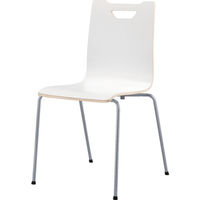 アイリスチトセ リフレッシュチェア フーク 背・座合板 塗装4本脚 ホワイト CFKCF-G-W 1脚 790-2107（直送品）