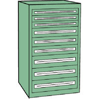 トラスコ中山 TRUSCO VE7S型中量キャビネット 700X550XH1200 引出9段 VE7S-1207 1台(1個)（直送品）