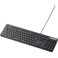 エレコム 有線キーボード/メンブレン式/フルサイズ/薄型/ブラック TK-FCM108BK 1個