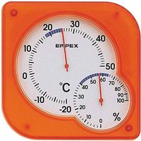 温・湿度計 シュクレmidi 置・掛兼用 TM-5604 クリアオレンジ 056145 エンペックス気象計（直送品）