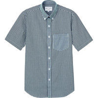 チトセ ボタンダウンシャツ（半袖）[男女兼用] EP8534_C-10ブラックチェック_3L（取寄品）