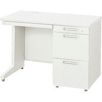 【設置込】プラス LA 片袖机 ベーシックタイプ A-3段袖 幅1200×奥行600×高さ700mm ホワイト/ホワイト 1台（直送品）