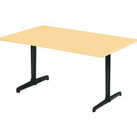 【設置込】プラス LM 会議テーブル T字脚 長方形 幅1500×奥行900×高さ700mm ホワイトメープル/ダークエルグレー 1台（直送品）