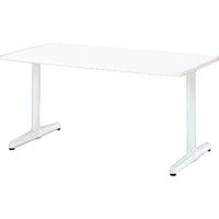 【設置込】プラス LM 会議テーブル T字脚 長方形 幅1500×奥行750×高さ700mm ホワイト/ホワイト 1台（直送品）