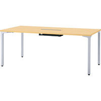 【設置付】プラス ロンナ 会議テーブル 4本脚アジャスタータイプ 長方形 配線口付 幅1800mm
