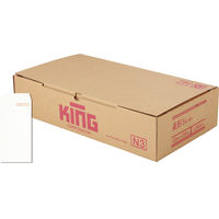 キングコーポレーション 長形3号 80g ホワイト スミ貼 プライバシー保護封筒 080151　1箱(1000枚入)（直送品）