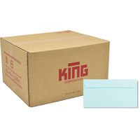 キングコーポレーション 洋形6号 Hiソフトカラー ブルー 枠ナシ 162613 1セット（2000枚入：100枚入×20箱） （直送品）