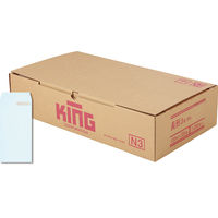 キングコーポレーション 長形3号80g プライバシー保護封筒 Hiソフトカラーブルー スミ貼 191012　1箱(1000枚入)（直送品）