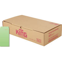 キングコーポレーション 長形3号80g プライバシー保護封筒 Hiソフトカラーグリーン スミ貼 191018　1箱(1000枚入)（直送品）
