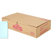 キングコーポレーション 長形3号プライバシー保護封筒 Hiソフト ブルー スミ貼 枠ナシ 192012　1箱(1000枚入)（直送品）