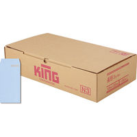 キングコーポレーション 長形3号80g プライバシー保護封筒 Hiソフトカラーアクア スミ貼 191020　1箱(1000枚入)（直送品）