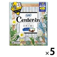 ナプキン 生理用品 ソフィ センターインコンパクト 天然の香り リラックスサボン 多い夜用 羽つき 30.5cm 12枚×5パック