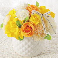 【第3のフラワーギフト】シャボンフラワー（SAVON FLOWER） ポピー名古屋 フラワーポット イエロー SBL-100 1個（直送品）