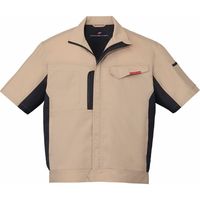 自重堂 制服百科 製品制電ストレッチ半袖ジャンパー ライトベージュ 4L 87110（直送品）