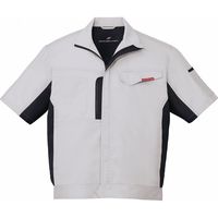自重堂 制服百科 製品制電ストレッチ半袖ジャンパー シルバー 4L 87110（直送品）