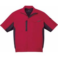 自重堂 制服百科 製品制電ストレッチ半袖ジャンパー レッド 4L 87110（直送品）