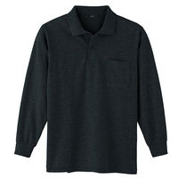 小倉屋 鹿の子 長袖ポロシャツ ブラック 002-80-M 002 1枚