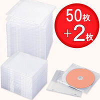 エレコム Blu-ray/CD/DVDスリムプラケース/1枚収納/50+2パック/クリア CCD-AMJSCS50CR 1パック（52枚入）（直送品）