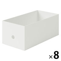無印良品 ポリプロピレンファイルボックス・スタンダードワイド・ホワイトグレー・1/2 約幅15×奥行32×高さ12cm 1箱（8個入） 良品計画