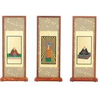 奏音 スタンド掛軸 本尊 紫檀/抹茶 ZZ-1633-紫抹中-5（直送品）