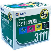 ブラザー用 G&G 互換インク HBB-3111-4PK（LC3111-4PK互換） 1パック（4色入）（わけあり品）