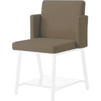 オカムラ ミック ミーティングチェア パネル肘 荷物置き ホワイトフレーム ブラウン LW20HB PE56 1脚（直送品）