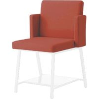 オカムラ ミック ミーティングチェア パネル肘 荷物置き ホワイトフレーム オレンジレッド LW20HB FHH8 1脚（直送品）