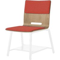 オカムラ ミック ミーティングチェア 背座パッド ゾーンオーク 荷物置き ホワイトフレーム オレンジ LW20XB FL44 1脚（直送品）