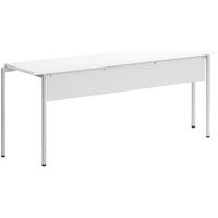 オカムラ L-table 4本脚端 幕板付 幅1880×奥行450×高さ720mm ホワイト 93DE3D MK26 1台（直送品）