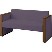 オカムラ L-40S ロビーチェア 2人掛け 両側肘 総張り ダーク脚 幅1230mm アミュベージュ L340AB FZX3 1台（直送品）