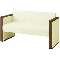 オカムラ L-40S ロビーチェア 2人掛け 両側肘 総張り ダーク脚 幅1230mm クリームホワイト L340AB PB26 1台（直送品）