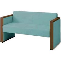 オカムラ L-40S ロビーチェア 2人掛け 両側肘 総張り ダーク脚 幅1230mm セージ L340AB F002 1台（直送品）