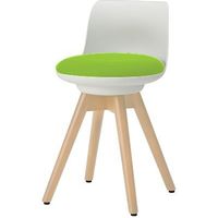 オカムラ ピルエット 木脚チェア ロータイプ 背付 ホワイトシェル