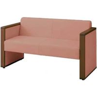 オカムラ L-40S ロビーチェア 2人掛け 両側肘 総張り ダーク脚 幅1230mm ピンク L340AB PE57 1台（直送品）