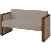 オカムラ L-40S ロビーチェア 2人掛け 両側肘 総張り ダーク脚 幅1230mm アイス・グレー L340AB PG05 1台（直送品）