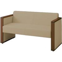 オカムラ L-40S ロビーチェア 2人掛け 両側肘 総張り ダーク脚 幅1230mm デザート・グレー L340AB PG09 1台（直送品）