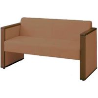 オカムラ L-40S ロビーチェア 2人掛け 両側肘 総張り ダーク脚 幅1230mm モカ L340AB PG11 1台（直送品）