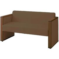 オカムラ L-40S ロビーチェア 2人掛け 両側肘 総張り ダーク脚 幅1230mm ダーク・チョコレート L340AB PG12 1台（直送品）